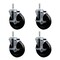 Service Caster 5 Inch Soft Rubber Wheel Swivel 58 Inch Threaded Stem Caster Set with Brake SCC SCC-TS20S514-SRS-TLB-58212-4 - alternate 1